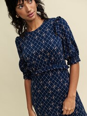 Nobody's Child Blue Felicia Jasmine Ditsy Midi Dress - Image 3 of 4