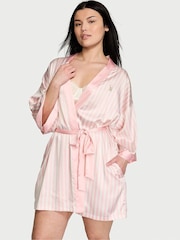 Victoria's Secret Pink Iconic Stripe Satin Robe - Image 1 of 3