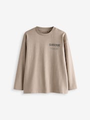 Stone Sub5cribe Back Print Long Sleeve Graphic 100% Cotton T-Shirt (3-16yrs) - Image 2 of 5