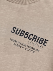 Stone Sub5cribe Back Print Long Sleeve Graphic 100% Cotton T-Shirt (3-16yrs) - Image 3 of 5