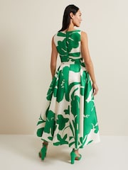 Phase Eight Green Fit And Flare Delcia Printed Dress - Image 2 of 6
