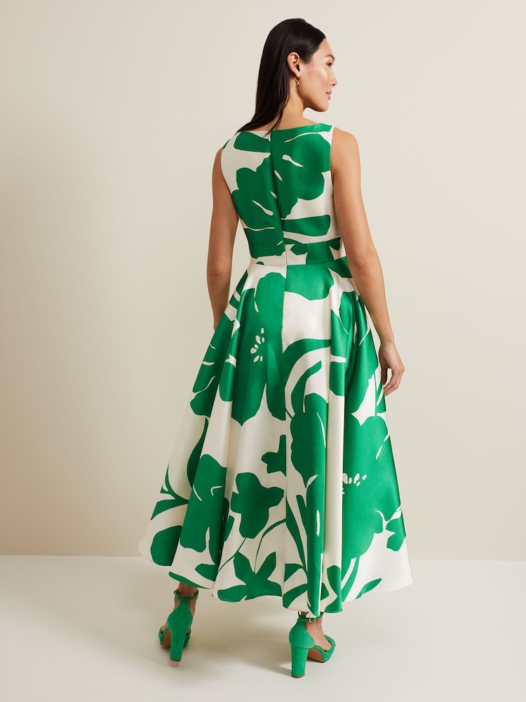 Phase Eight Green Fit And Flare Delcia Printed Dress - Image 2 of 6