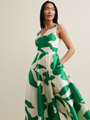Phase Eight Green Fit And Flare Delcia Printed Dress - Image 5 of 6