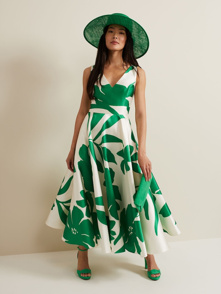Phase Eight Green Fit And Flare Delcia Printed Dress - Image 6 of 6