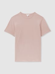 Reiss Washed Pink Melrose Cotton Crew Neck T-Shirt - Image 2 of 6