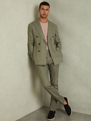 Reiss Washed Pink Melrose Cotton Crew Neck T-Shirt - Image 5 of 6