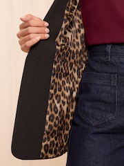 Love & Roses Black Leopard Print Lined Blazer - Image 2 of 4