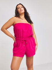 Simply Be Pink Towelling Playsuit - Image 1 of 4