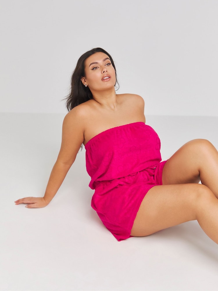 Simply Be Pink Towelling Playsuit - Image 3 of 4