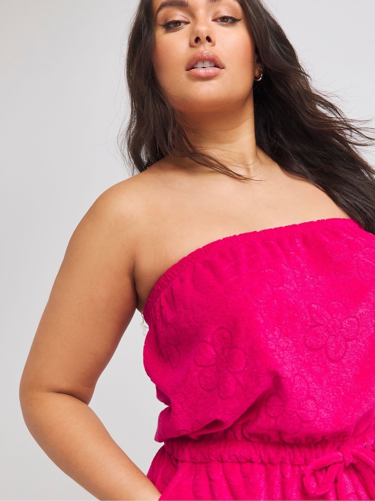 Simply Be Pink Towelling Playsuit - Image 4 of 4
