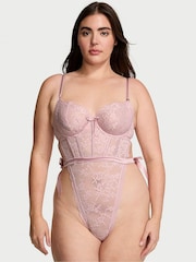 Victoria's Secret Chalk Rose Pink Unlined Balcony Lace Bodysuit - Image 1 of 3