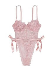 Victoria's Secret Chalk Rose Pink Unlined Balcony Lace Bodysuit - Image 3 of 3