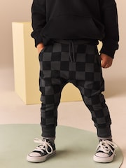 Black Checkerboard All-Over Print Utility Super Skinny Joggers (3mths-7yrs) - Image 1 of 7