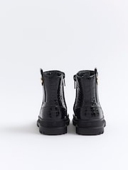 River Island Black Girls Patent Stud Chelsea Boots - Image 3 of 5