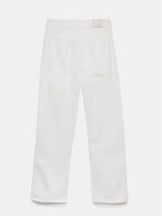 Mint Velvet White Workable 100% Cotton Wide Jeans - Image 4 of 4