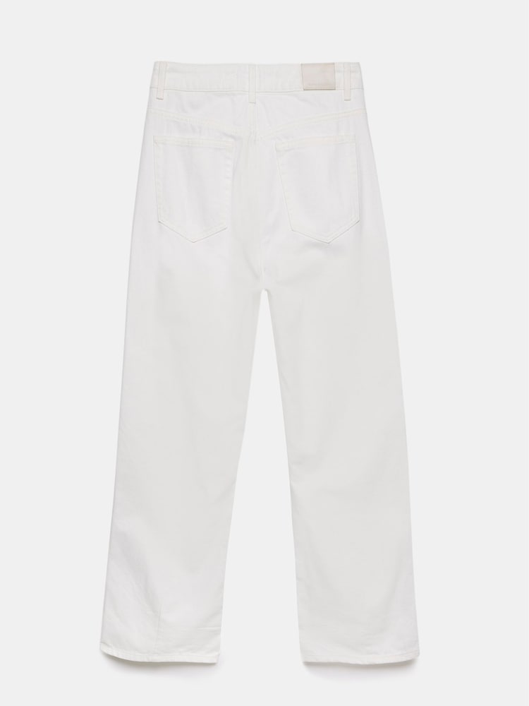 Mint Velvet White Workable 100% Cotton Wide Jeans - Image 4 of 4