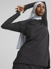 Puma Black Womens Modest Activewear Long Sleeve Training T-Shirt - Image 2 of 6