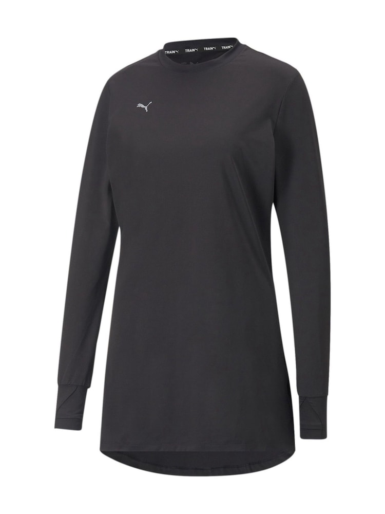 Puma Black Womens Modest Activewear Long Sleeve Training T-Shirt - Image 6 of 6