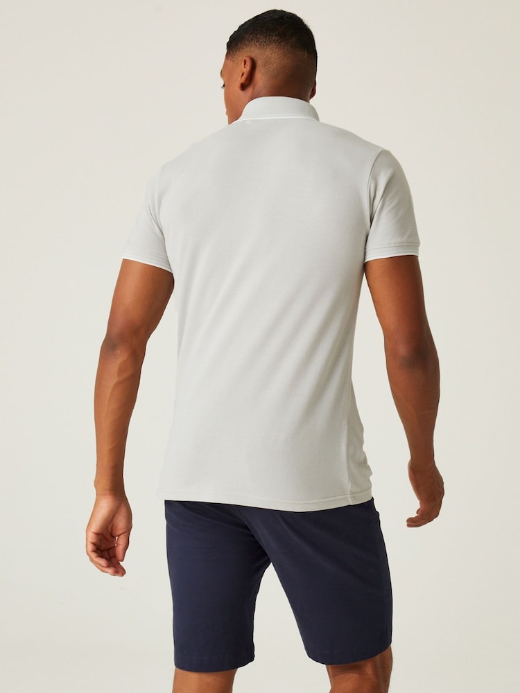 فضي - Regatta Mens Tadeo II 100% Cotton Polo Shirt - صورة 2 من 7