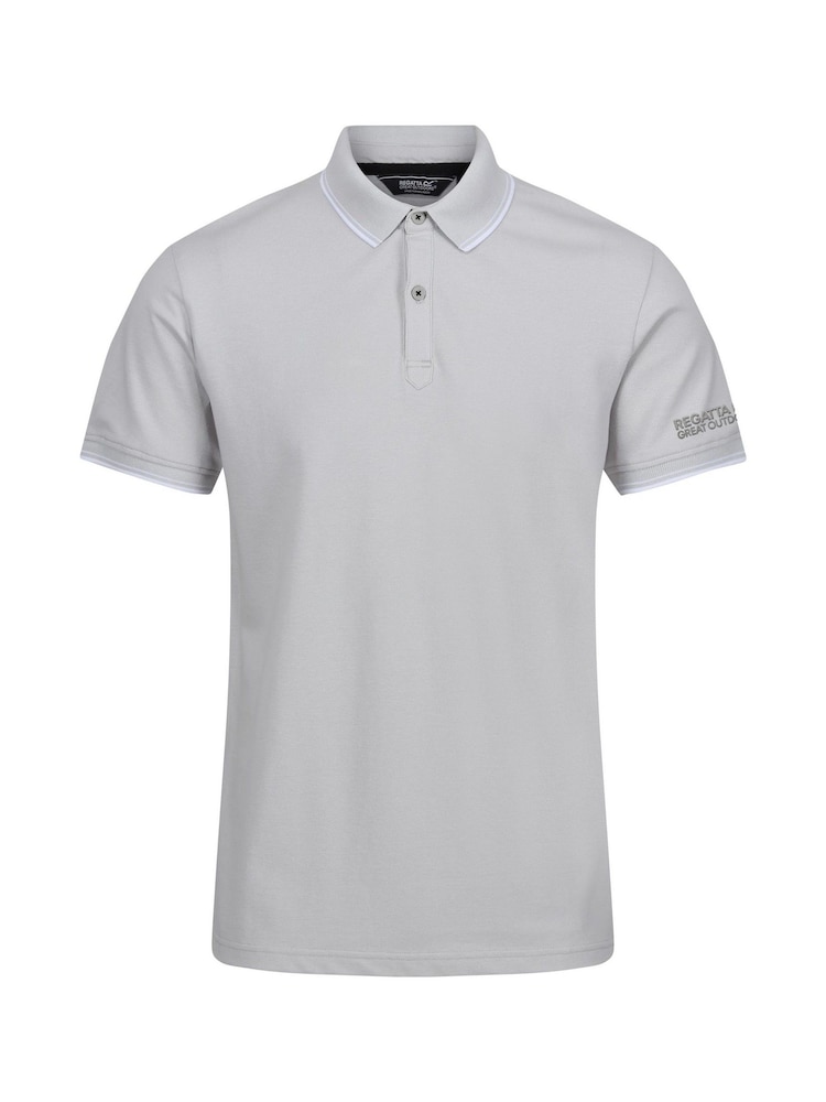 כסף - Regatta Mens Tadeo II 100% Cotton Polo Shirt - Image 5 of 7