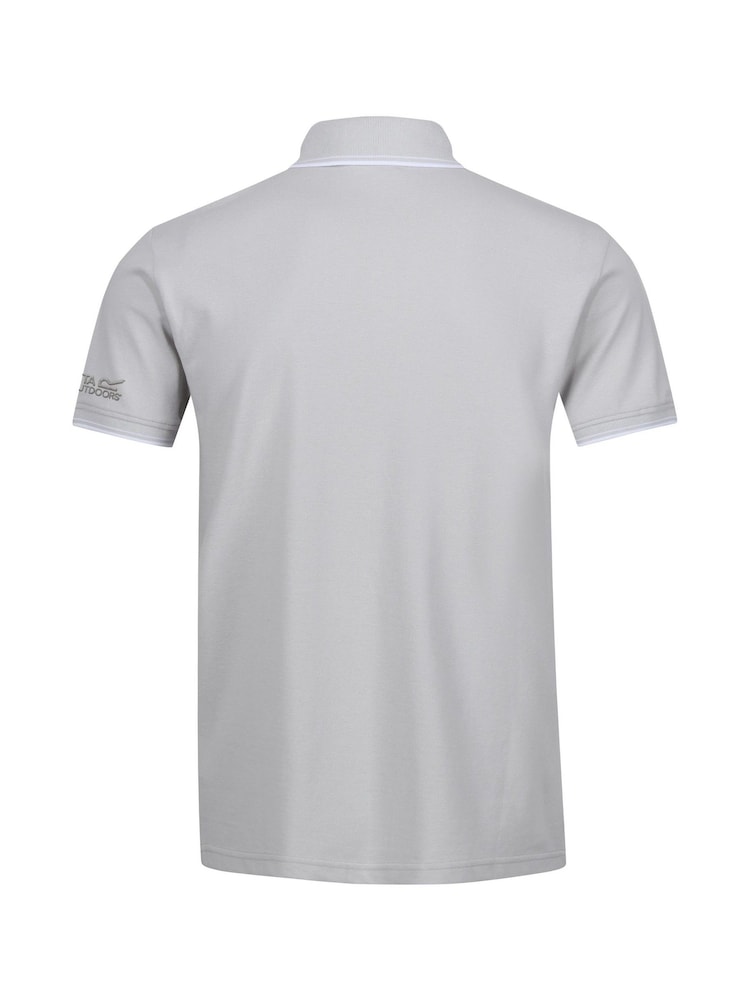 כסף - Regatta Mens Tadeo II 100% Cotton Polo Shirt - Image 6 of 7