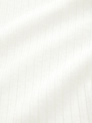 White Ecru High Roll Neck Rib Knitted Jumper with Wool - Image 6 of 6