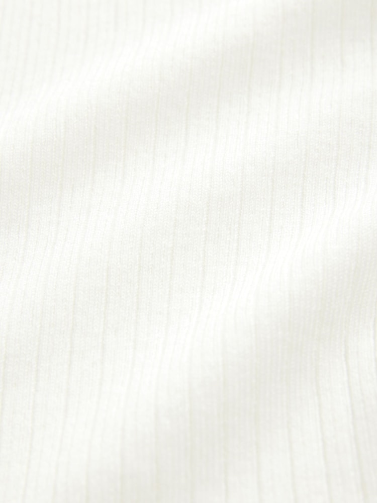 White Ecru High Roll Neck Rib Knitted Jumper with Wool - Image 6 of 6