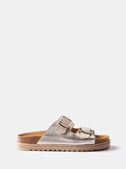 Mint Velvet Cream Leather Strap Sandals - Image 2 of 3