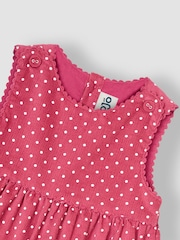 JoJo Maman Bébé Rose Pink Mouse Christmas Appliqué Cord Dress - Image 3 of 3