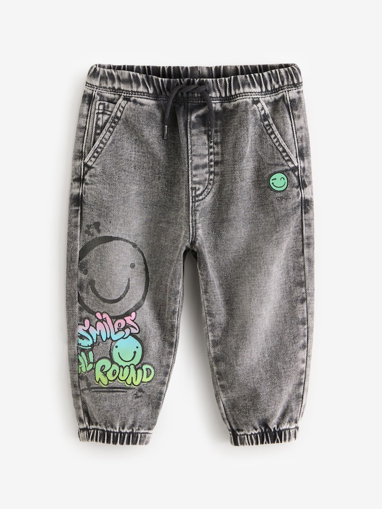 Black Denim 100% Cotton Graffiti Print Jeans (3mths-7yrs) - Image 5 of 8
