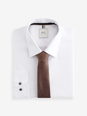 White/Bronze Brown Slim Fit Shirt And Tie Pack - Image 8 of 10