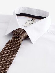 White/Bronze Brown Slim Fit Shirt And Tie Pack - Image 9 of 10