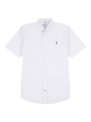 U.S. Polo Assn. White Mens Short Sleeve Oxford 100% Cotton Shirt - Image 9 of 9