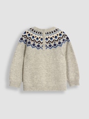 JoJo Maman Bébé Grey Marl Nordic Jumper - Image 2 of 3