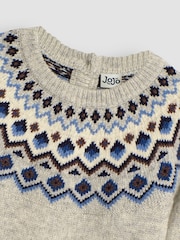 JoJo Maman Bébé Grey Marl Nordic Jumper - Image 3 of 3