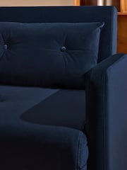 MADE.COM Midnight Navy Blue Velvet Haru 2 Seater Sofa Bed - Image 5 of 6