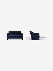 MADE.COM Midnight Navy Blue Velvet Haru 2 Seater Sofa Bed - Image 6 of 6