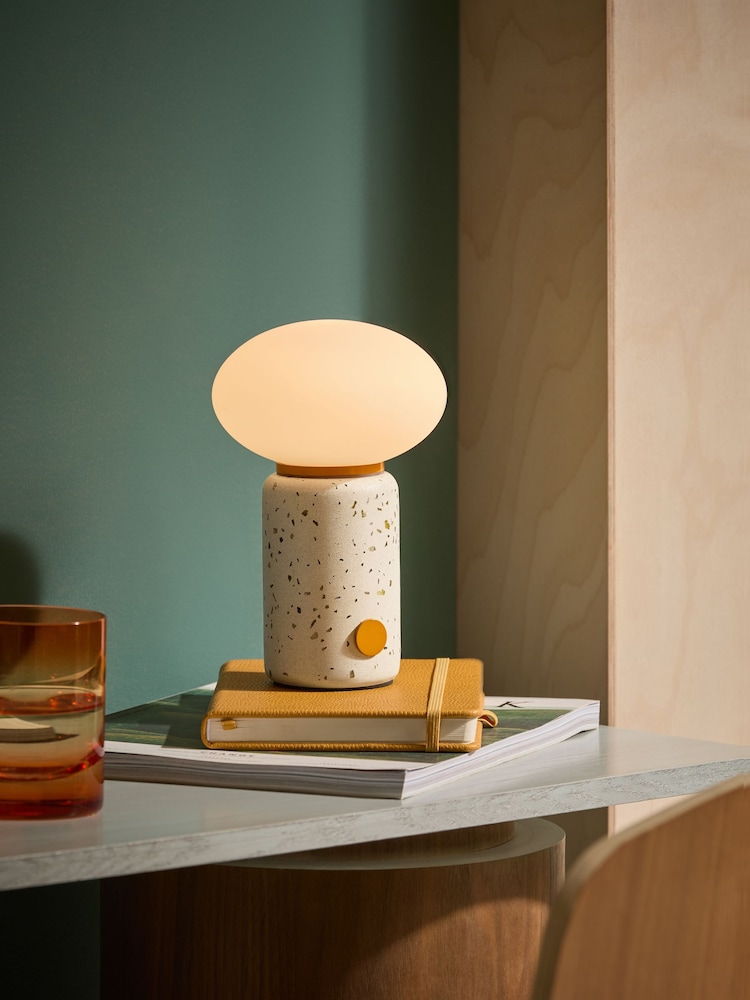 MADE.COM Yellow Mirissa Terazzo USB Wireless Table Lamp - Image 1 of 6