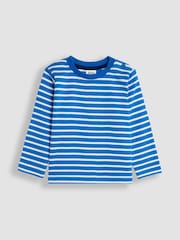 Ecru mit Haifisch-Print und Streifen - JoJo Maman Bébé Long Sleeve 2-Pack Tops - Bild 4 von 5