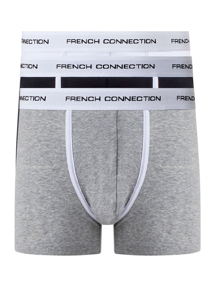 French Connection Grey Boxers 3 Pack - Image 1 of 5
