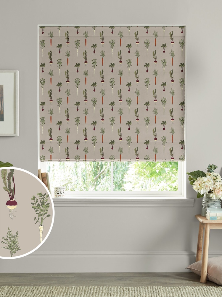 Sophie Allport Grey Homegrown Made to Measure 100% Cotton Roman Blinds - Image 1 of 6