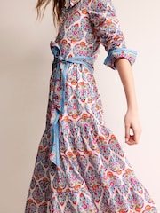 Boden Blue Flo Cotton Midi Shirt Dress - Image 3 of 6