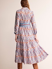 Boden Blue Flo Cotton Midi Shirt Dress - Image 4 of 6