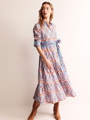 Boden Blue Flo Cotton Midi Shirt Dress - Image 5 of 6