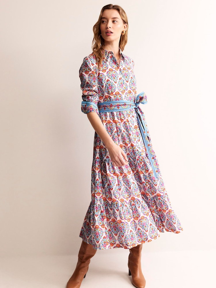 Boden Blue Flo Cotton Midi Shirt Dress - Image 5 of 6