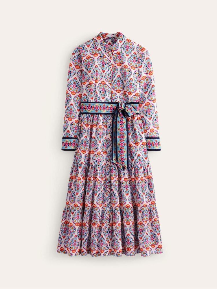 Boden Blue Flo Cotton Midi Shirt Dress - Image 6 of 6