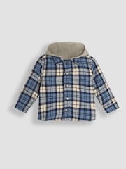 JoJo Maman Bébé Denim Check Hooded Shacket - Image 1 of 3