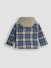 JoJo Maman Bébé Denim Check Hooded Shacket - Image 2 of 3