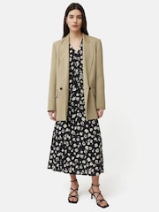 Jigsaw Grunge Floral Belted Black Dress - Image 2 of 3