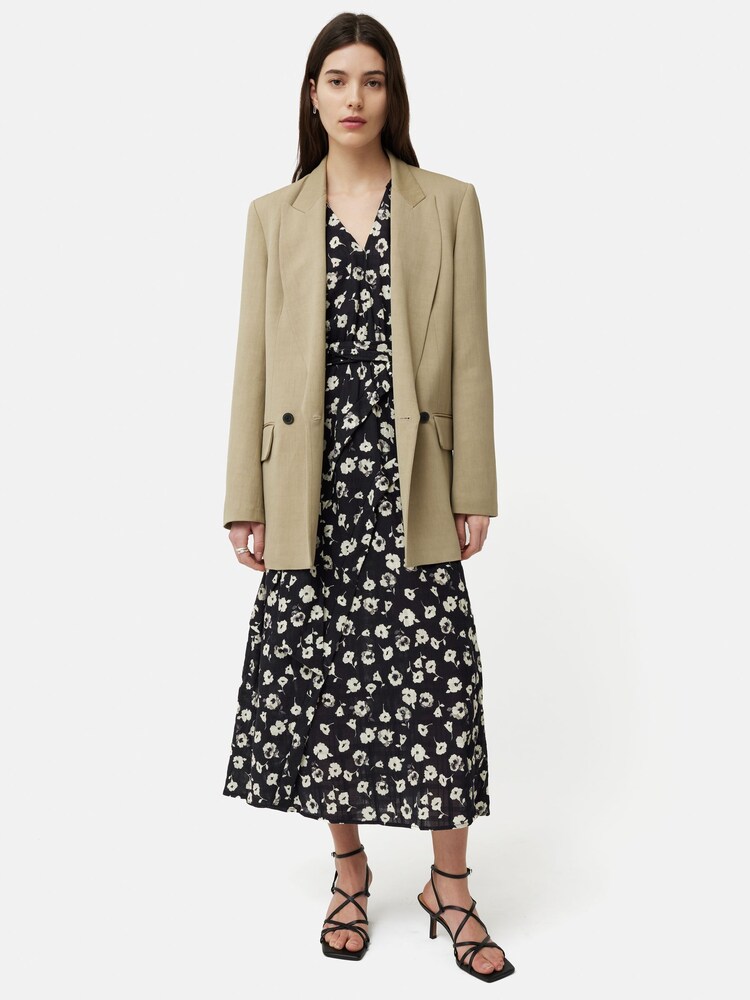 Jigsaw Grunge Floral Belted Black Dress - Image 2 of 3 Jigsaw Grunge Floral Belted Black Dress - Image 2 of 3